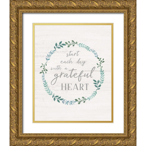 Start Each Day Gold Ornate Wood Framed Art Print with Double Matting by Carpentieri, Natalie