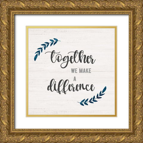 Difference Together Gold Ornate Wood Framed Art Print with Double Matting by Carpentieri, Natalie