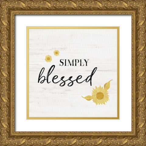 Simply Blessed Gold Ornate Wood Framed Art Print with Double Matting by Carpentieri, Natalie