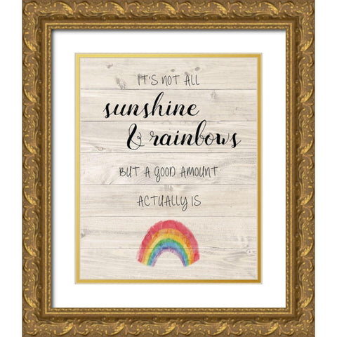 Sunshine and Rainbows Gold Ornate Wood Framed Art Print with Double Matting by Murray, Amanda