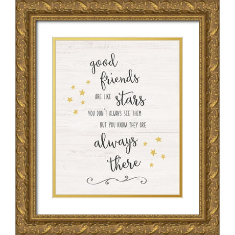 Friends Like Stars Gold Ornate Wood Framed Art Print with Double Matting by Carpentieri, Natalie
