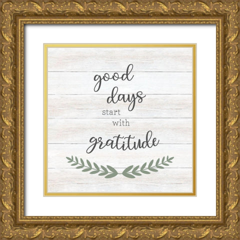 Good Days Gold Ornate Wood Framed Art Print with Double Matting by CAD Designs