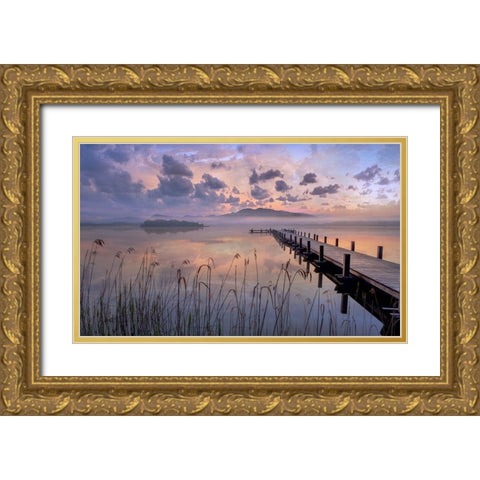 Purple Haze Gold Ornate Wood Framed Art Print with Double Matting by Calascibetta, Mike