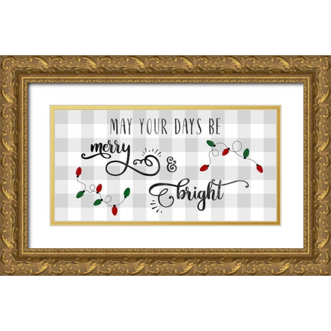Buffalo Check Merry Gold Ornate Wood Framed Art Print with Double Matting by CAD Designs