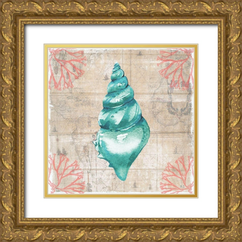 Coral Cove II Gold Ornate Wood Framed Art Print with Double Matting by Jill, Susan