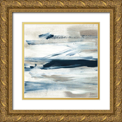 Tumultuous Indigo III Gold Ornate Wood Framed Art Print with Double Matting by Jill, Susan