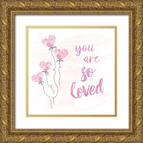 So Loved Gold Ornate Wood Framed Art Print with Double Matting by Murray, Amanda