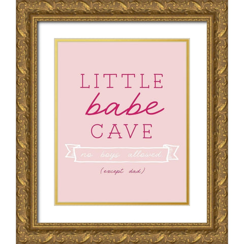 No Boys Allowed Gold Ornate Wood Framed Art Print with Double Matting by Carpentieri, Natalie