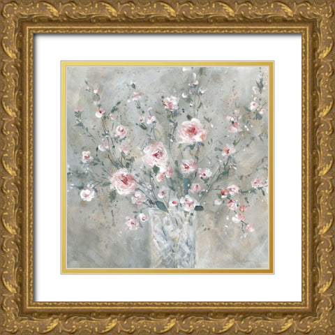 Delicate Pinks Gold Ornate Wood Framed Art Print with Double Matting by Robinson, Carol