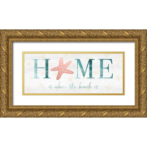 Home Beach Gold Ornate Wood Framed Art Print with Double Matting by Carpentieri, Natalie