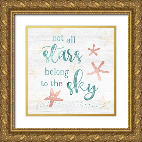 Stars Sky Gold Ornate Wood Framed Art Print with Double Matting by Carpentieri, Natalie