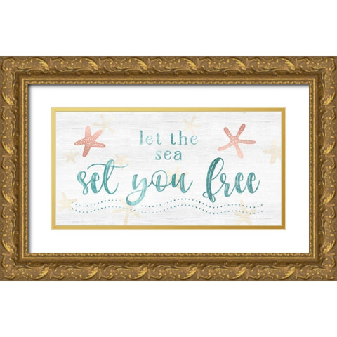 Sea Free Gold Ornate Wood Framed Art Print with Double Matting by Carpentieri, Natalie