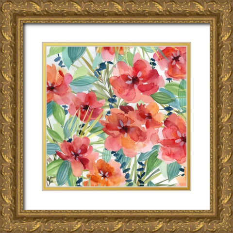 Tropical Maze I Gold Ornate Wood Framed Art Print with Double Matting by Robinson, Carol