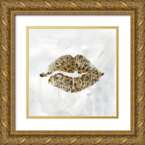 Leopard Kisses I Gold Ornate Wood Framed Art Print with Double Matting by Robinson, Carol