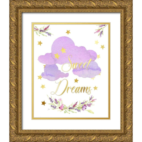 Sweet Dreams Gold Ornate Wood Framed Art Print with Double Matting by Nan