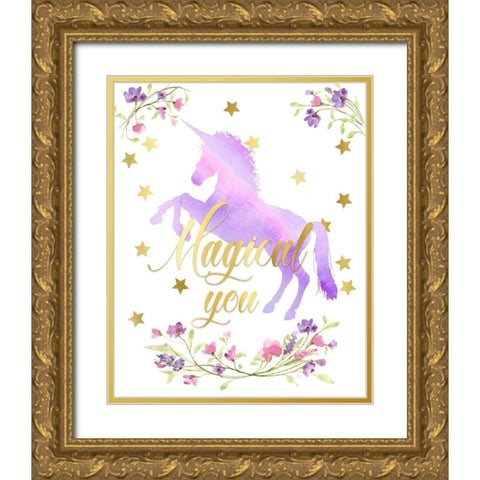 Magical You Gold Ornate Wood Framed Art Print with Double Matting by Nan