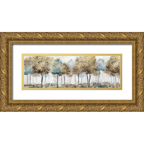 Soft Spring Panoramic Gold Ornate Wood Framed Art Print with Double Matting by Nan