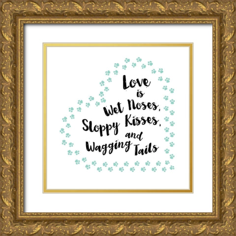 Sloppy Kisses Gold Ornate Wood Framed Art Print with Double Matting by Murray, Amanda