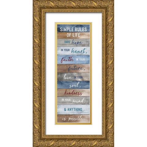 Simple Life Gold Ornate Wood Framed Art Print with Double Matting by Carpentieri, Natalie