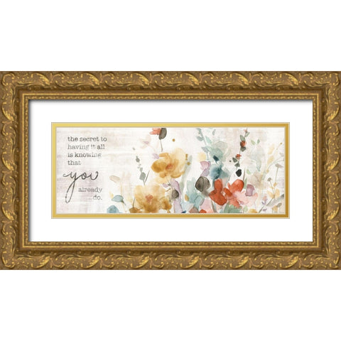 Full Bloom Verse Gold Ornate Wood Framed Art Print with Double Matting by Robinson, Carol