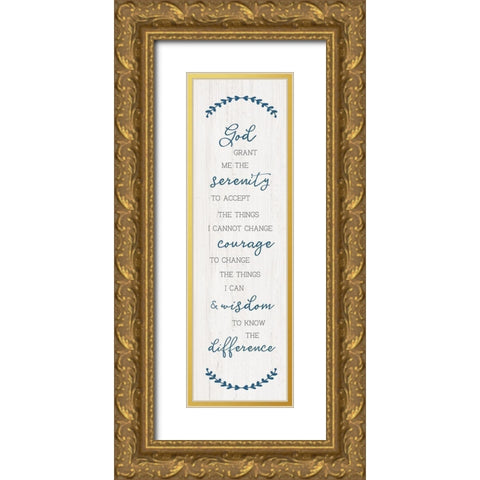 Serenity Prayer Gold Ornate Wood Framed Art Print with Double Matting by CAD Designs