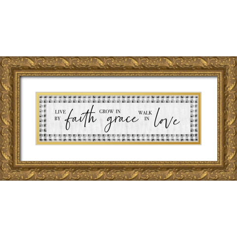 Live by Faith Gold Ornate Wood Framed Art Print with Double Matting by Carpentieri, Natalie