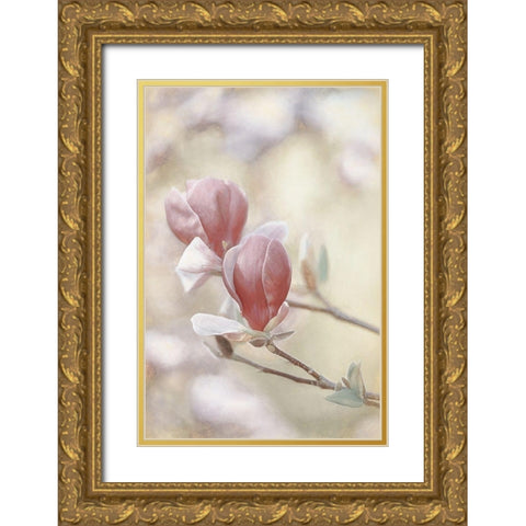 Blooming Hearts Gold Ornate Wood Framed Art Print with Double Matting by Van de Goor, Lars