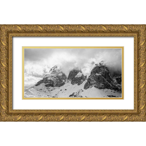 Dolomites Gold Ornate Wood Framed Art Print with Double Matting by Van de Goor, Lars