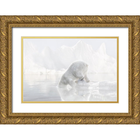 Going for a Swim Gold Ornate Wood Framed Art Print with Double Matting by Van de Goor, Lars