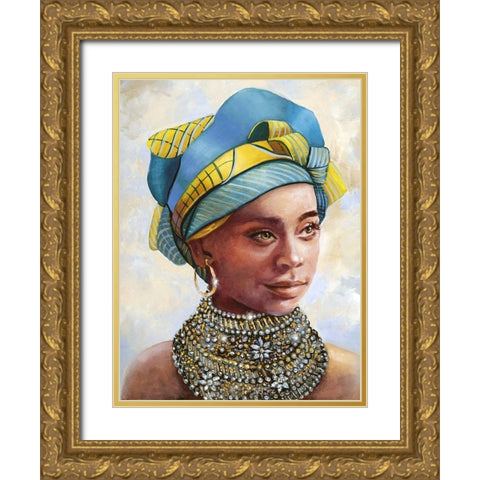 Soulful Beauty I Gold Ornate Wood Framed Art Print with Double Matting by Brooks, Donna