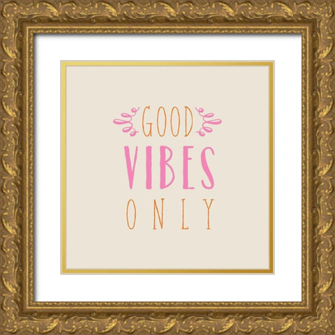 Retro Vibes Gold Ornate Wood Framed Art Print with Double Matting by Murray, Amanda