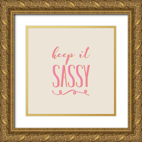 Retro Sassy Gold Ornate Wood Framed Art Print with Double Matting by Murray, Amanda
