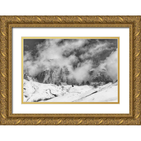 Cloudy Gold Ornate Wood Framed Art Print with Double Matting by Van de Goor, Lars