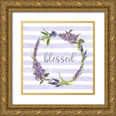 Lavender Blessed Gold Ornate Wood Framed Art Print with Double Matting by Robinson, Carol