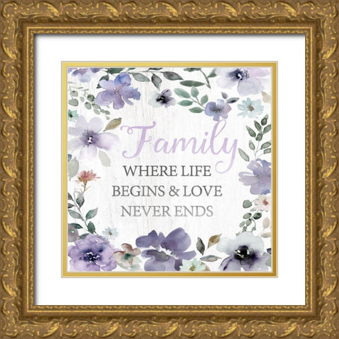 Lavender Family Gold Ornate Wood Framed Art Print with Double Matting by Robinson, Carol