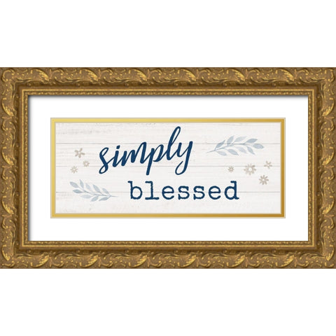 Simply Blessed Gold Ornate Wood Framed Art Print with Double Matting by Carpentieri, Natalie