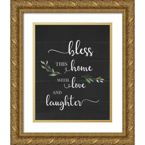 Love and Laughter Gold Ornate Wood Framed Art Print with Double Matting by Robinson, Carol