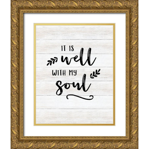 With my Soul Gold Ornate Wood Framed Art Print with Double Matting by CAD Designs