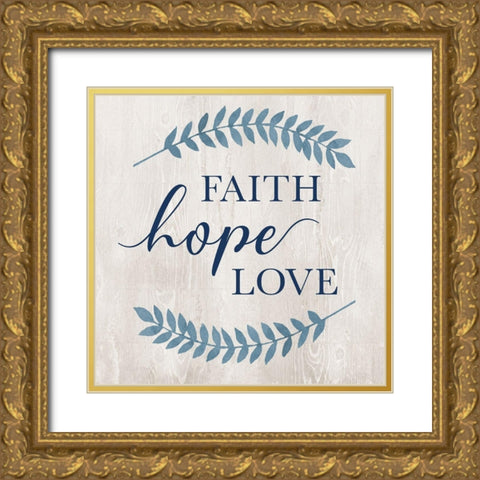 Cobalt Faith Gold Ornate Wood Framed Art Print with Double Matting by Knutsen, Conrad