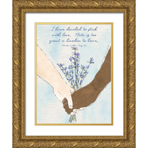 Stick With Love Gold Ornate Wood Framed Art Print with Double Matting by Jill, Susan