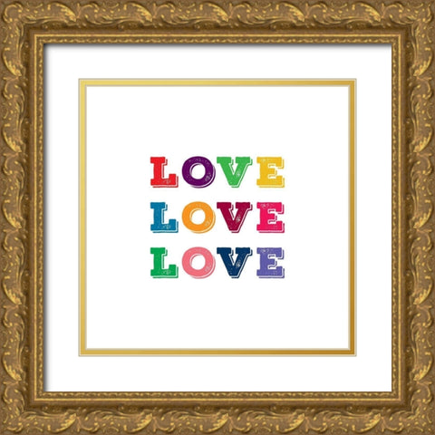 Love Love Love Gold Ornate Wood Framed Art Print with Double Matting by Murray, Amanda