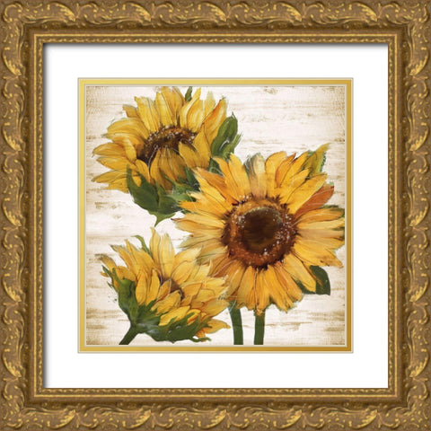 Sunflower Summer I Gold Ornate Wood Framed Art Print with Double Matting by Knutsen, Conrad