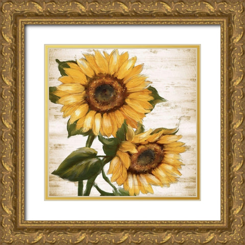 Sunflower Summer II Gold Ornate Wood Framed Art Print with Double Matting by Knutsen, Conrad