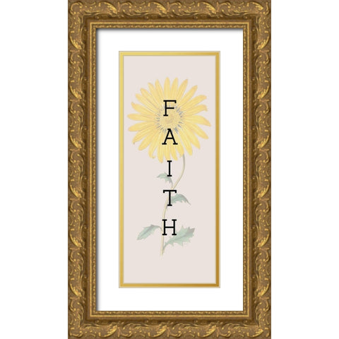 Faith Gold Ornate Wood Framed Art Print with Double Matting by Jill, Susan