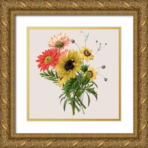 Sunflower Gold Ornate Wood Framed Art Print with Double Matting by Jill, Susan