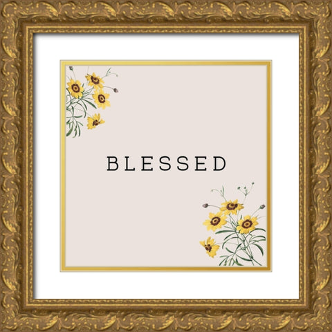 Blessed Gold Ornate Wood Framed Art Print with Double Matting by Jill, Susan