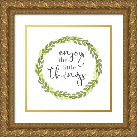 Little Things Gold Ornate Wood Framed Art Print with Double Matting by Carpentieri, Natalie
