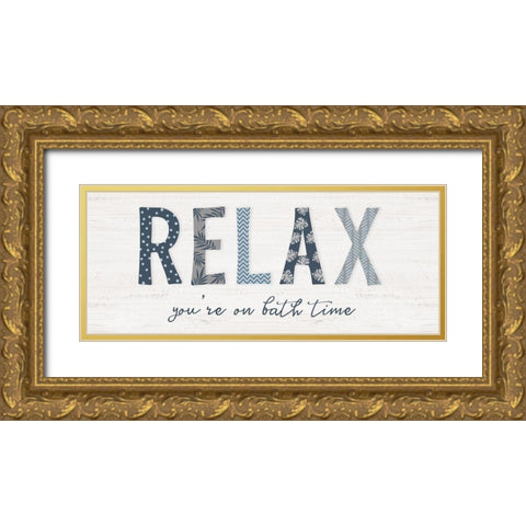 Relax Gold Ornate Wood Framed Art Print with Double Matting by Carpentieri, Natalie