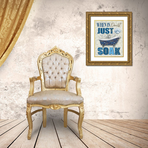 Just Soak Gold Ornate Wood Framed Art Print with Double Matting by Knutsen, Conrad