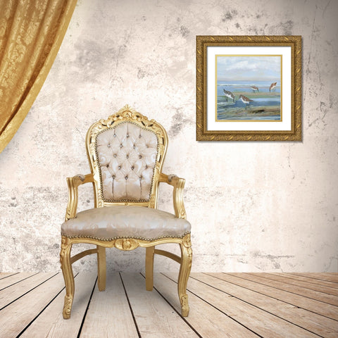 Seabird Beach III Gold Ornate Wood Framed Art Print with Double Matting by Swatland, Sally